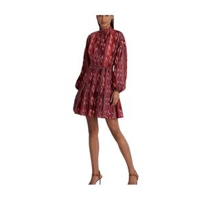 Lauren Ralph Lauren Geo Stripe Belted Cotton Voile Dress